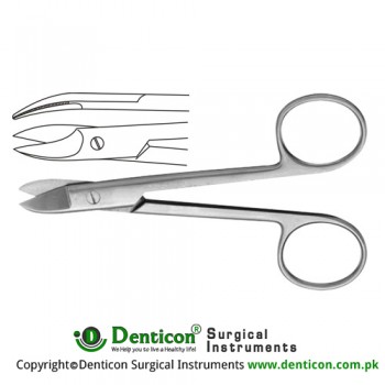 BeeBee Crown Scissor Curved - One Toothed Cutting Edge Stainless Steel, 12 cm - 4 3/4"